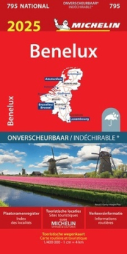 Benelux 2025. (Indchirable - Onverscheurbaar). Carte routire et touristique. - Toeristische wegenkaart. 